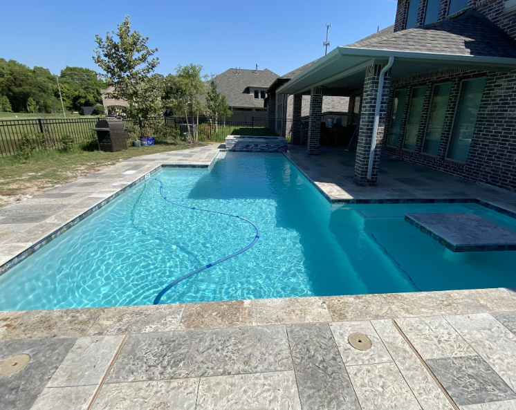 The same Houston pool with clear blue water only 12 hours after ozone purification