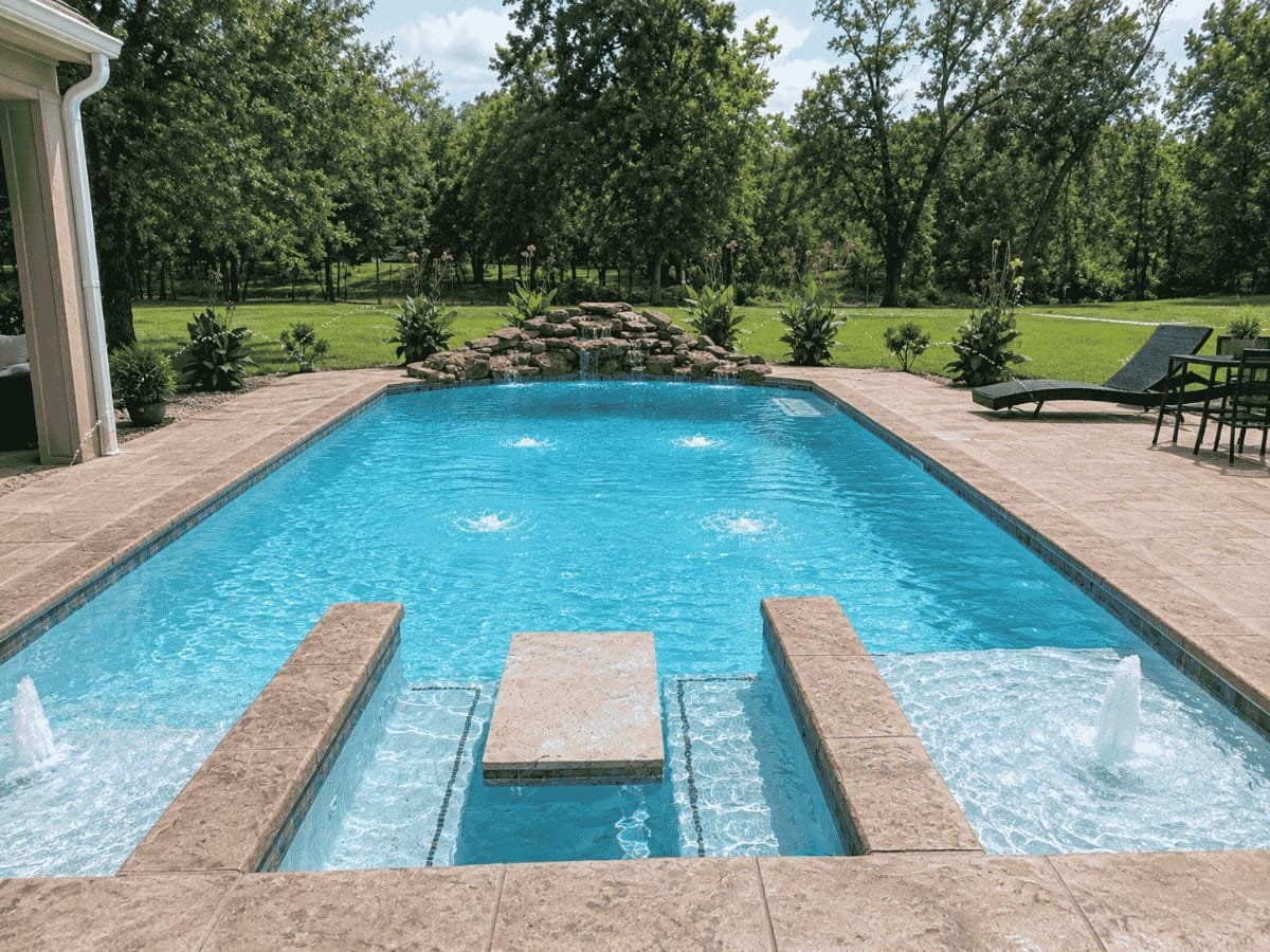 Backyard after pool construction by Creative Lifestyle Pools