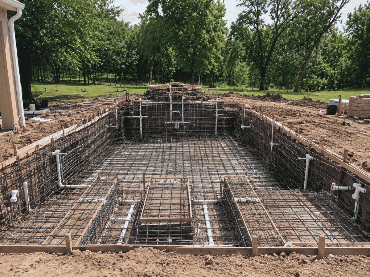 Backyard before pool construction